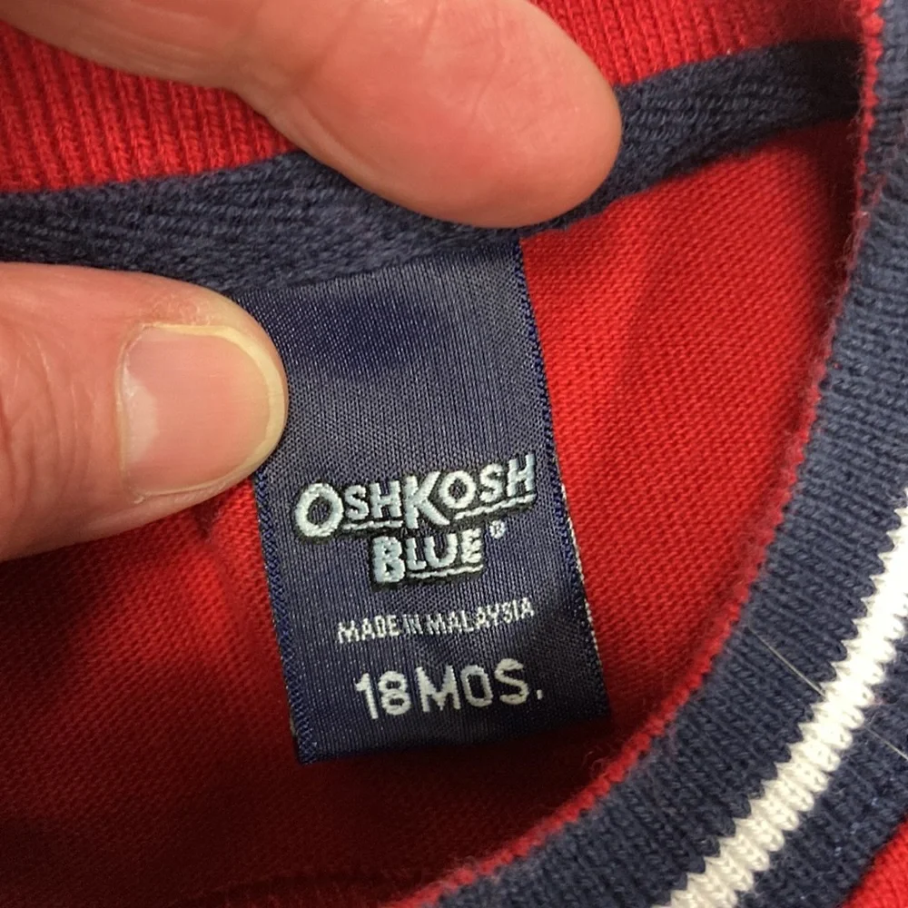 Oshkosh Blue boys red one piece romper size 18m